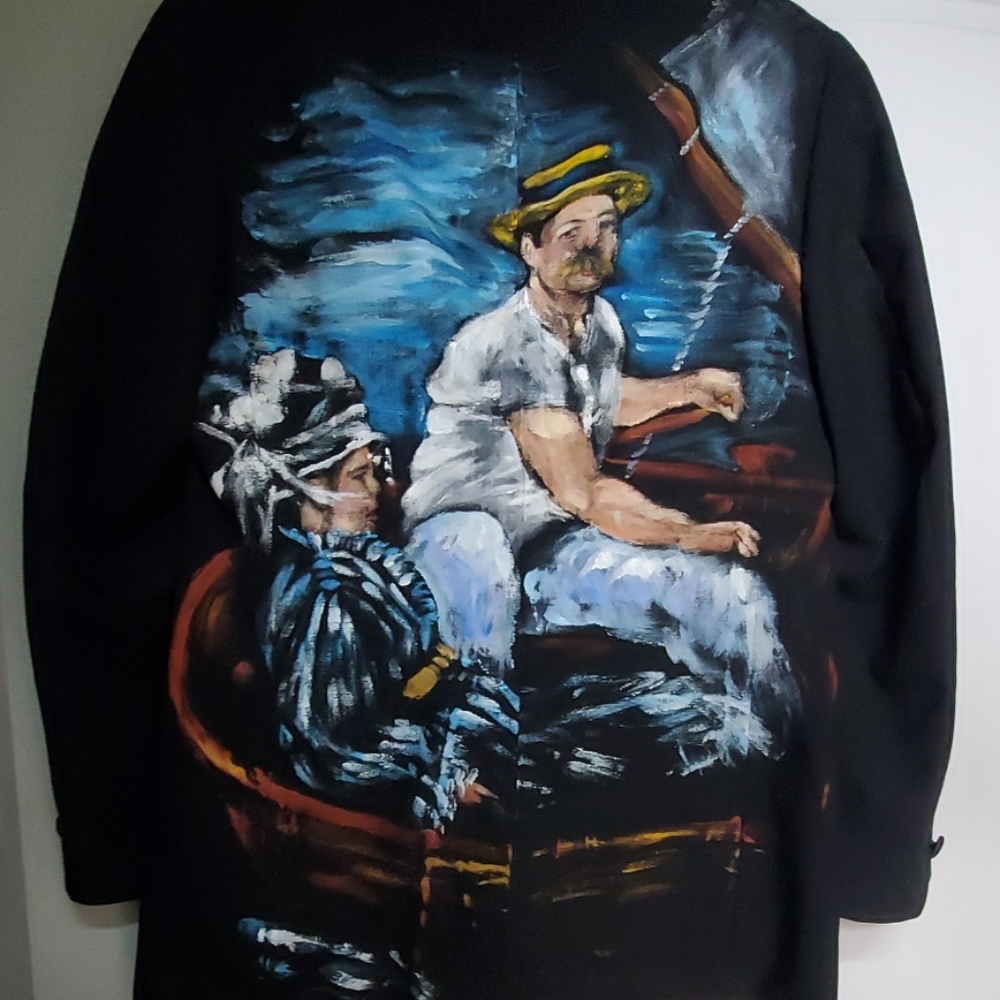 Hand painted tuxedo jacket with Renoir